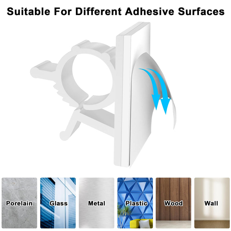 Xuuza 50Pcs Locking Tab Cable Clips, Adhesive Cord Organizer Cable Management Guide for PC Desk Computer Mouse Phone USB Charging Cables Indoor Office Home (White) white