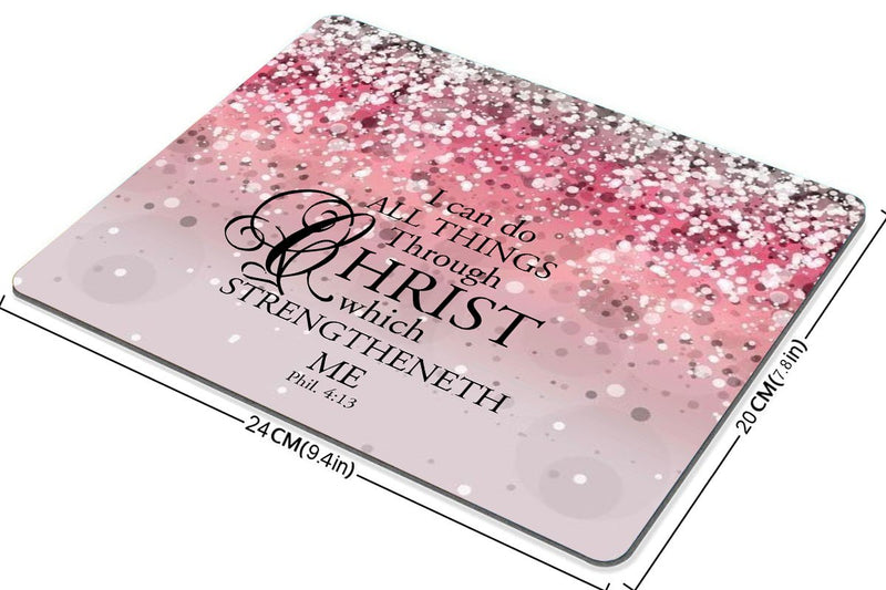 Smooffly Custom Bible Verse Pink Sparkles Glitter Pattern Design Mouse Pad SF-0011