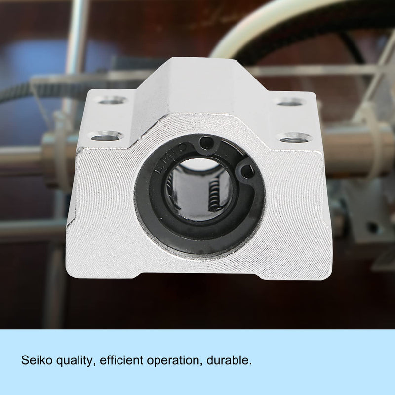 Aopin SCS10UU Linear Ball Bearing Aluminum Slide Block, ID 10mm Linear Motion Ball Bearings CNC Slide Bushing , 4 Rows of Steel Balls, Great for CNC, 3D Printer, Linear Rail Guide 2