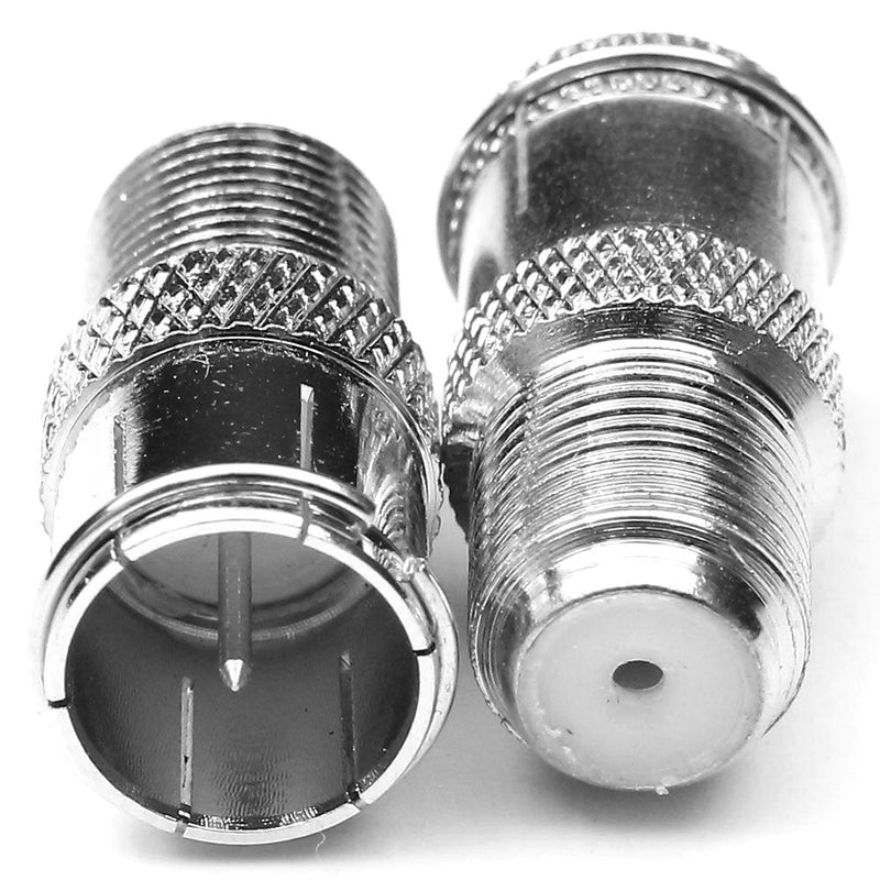 CESS F-Jack to F-Quick Push On Plug - F Type Male to F Type Female TV Adapter (2 Pack)