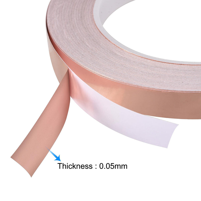 uxcell Single-Sided Conductive Tape Copper Foil Tape 5mm x 30m/98.4ft for Guitar,EMI Shielding Crafts, Electrical Repairs 1pcs