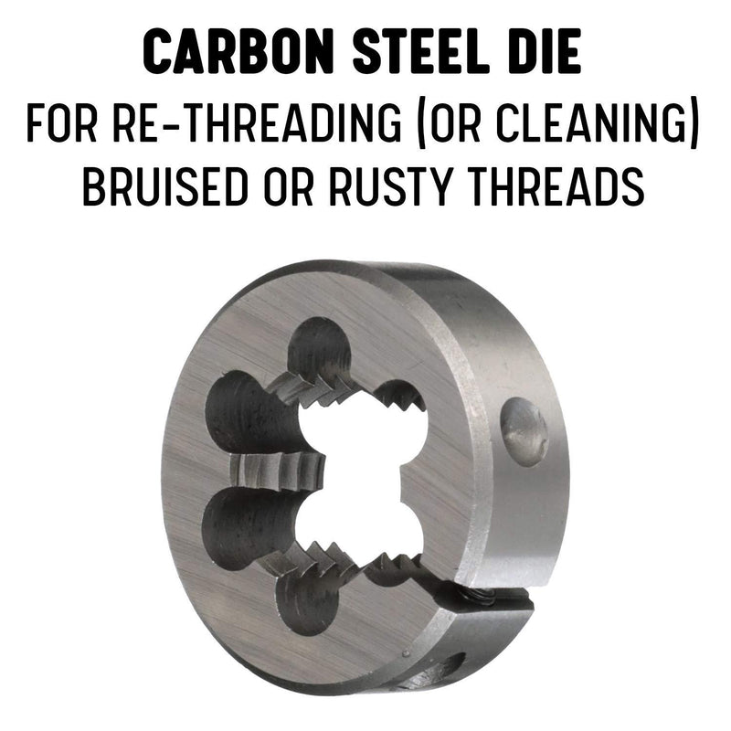 Drill America m12 X 1.5 1-1/2" OD Carbon Steel Round Die, DWT Series DWTCS112-12X1.5