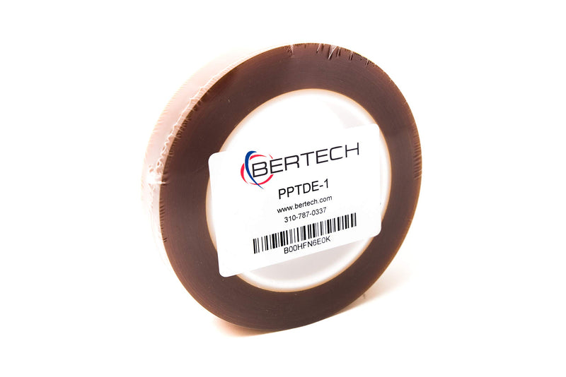 Bertech Double Sided Polyimide Tape, 1 Mil Thick, 1 Inch Wide x 36 Yards Long, Silicone Adhesive on Both Sides, 3 Inch Core, RoHS and REACH Compliant 1" Wide x 36 Yards Long