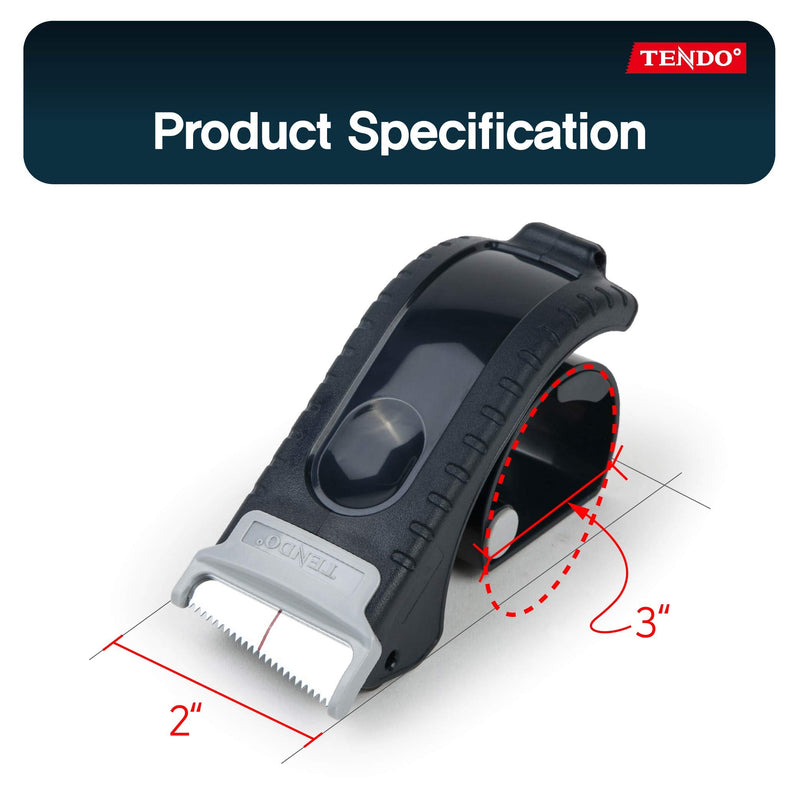 Packing Tape Dispenser: TENDO° Home & Office Line – Great for Box Sealing, Packaging, Shipping & Moving with Patented 10° Sloped Chromium Blades, 1.77’’ ~ 2’’ X 109 yd. - SY-123_Navy SY-123