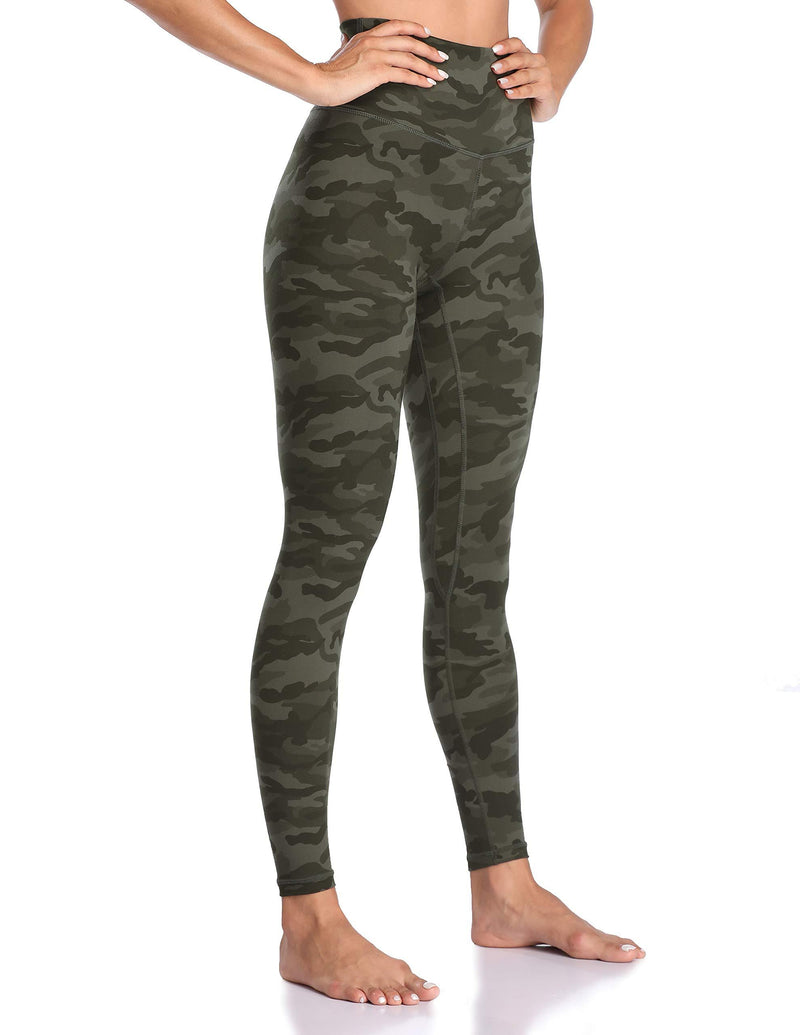 Colorfulkoala Women's High Waisted Pattern Leggings Full-length Yoga Pants Army Green Camo X-Small