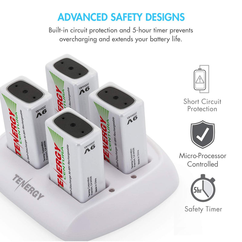 Tenergy Smart 9V 4 Bay Charger TN136