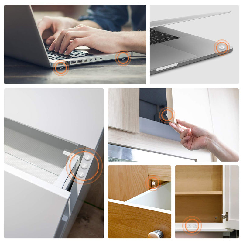 Cabinet Bumpers 200 PCS Rubber Bumpers, Circular Dots Shaped Self Adhesive Bumper Pads, Sound Dampening Clear Cabinet Door Bumpers, Cabinet Stoppers for Drawer, Picture Frames, Cutting Boards