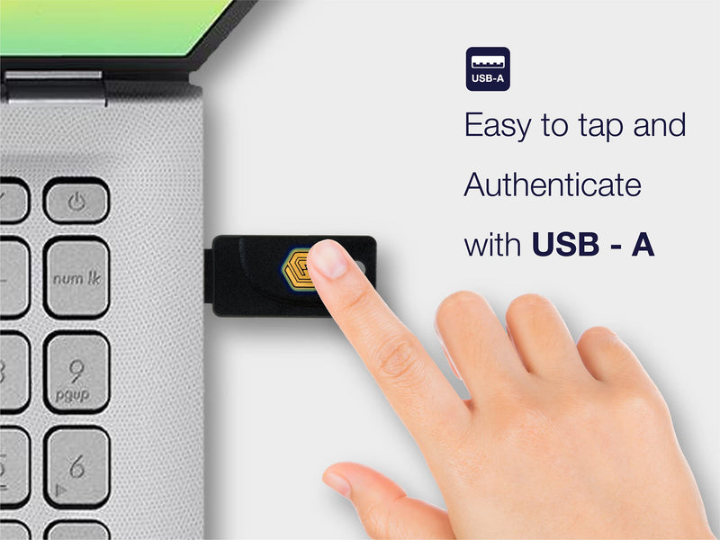 GoTrust Idem Key - A. USB Security Key FIDO2 Certified to The Highest Security Level L2. 2FA with USB-A and NFC interfaces. Works Across iPhone, Android and Computers. Idem Key Type A
