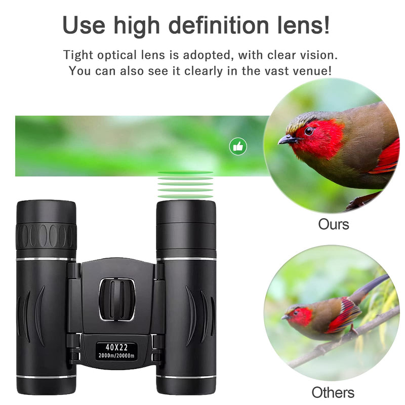 BLACKICE 40X22 Compact Binoculars for Adults and Kids, High Powered Mini Pocket Binoculars, Waterproof Small Binoculars for Bird Watching, Hunting, Concert, Theater, Opera, Traveling, Sightseeing