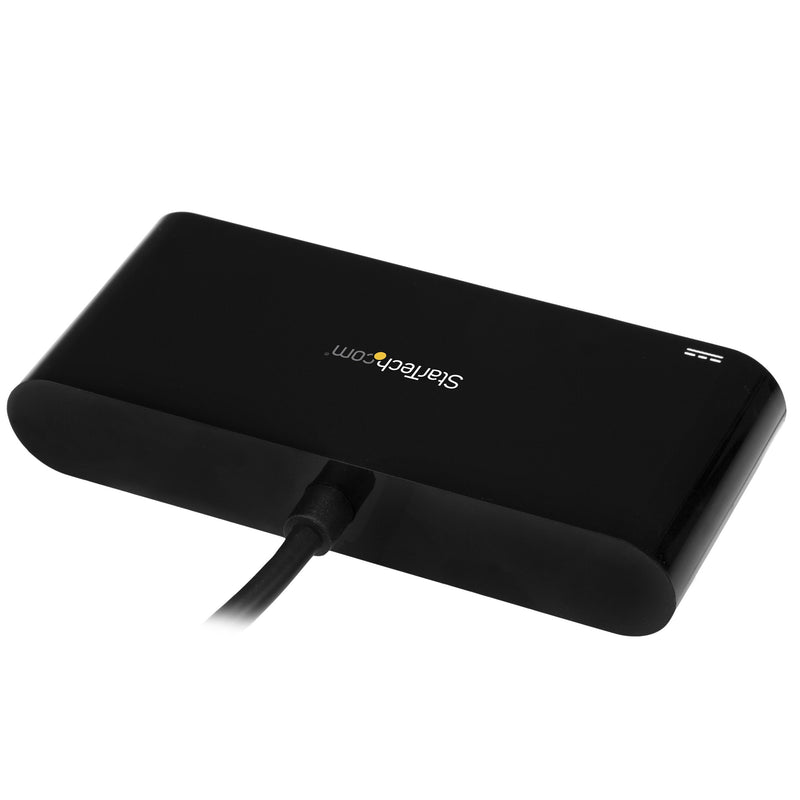 StarTech.com 3 Port USB-C Hub with Gigabit Ethernet & 60W Power Delivery Passthrough Laptop Charging - USB-C to 3x USB-A (USB 3.0 SuperSpeed 5Gbps) - USB 3.1/3.2 Gen 1 Type-C Adapter Hub (HB30C3AGEPD) Black w/ 4 Port Hub and Power Delivery