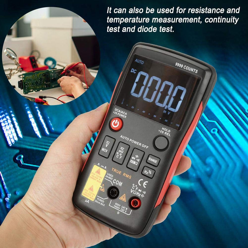 Digital Multimeter, ANENG Q1 True-RMS Voltmeter Ammeter Capacitance Meter Measurement Resistance Frequency 9999 Counts with Analog Bar Graph