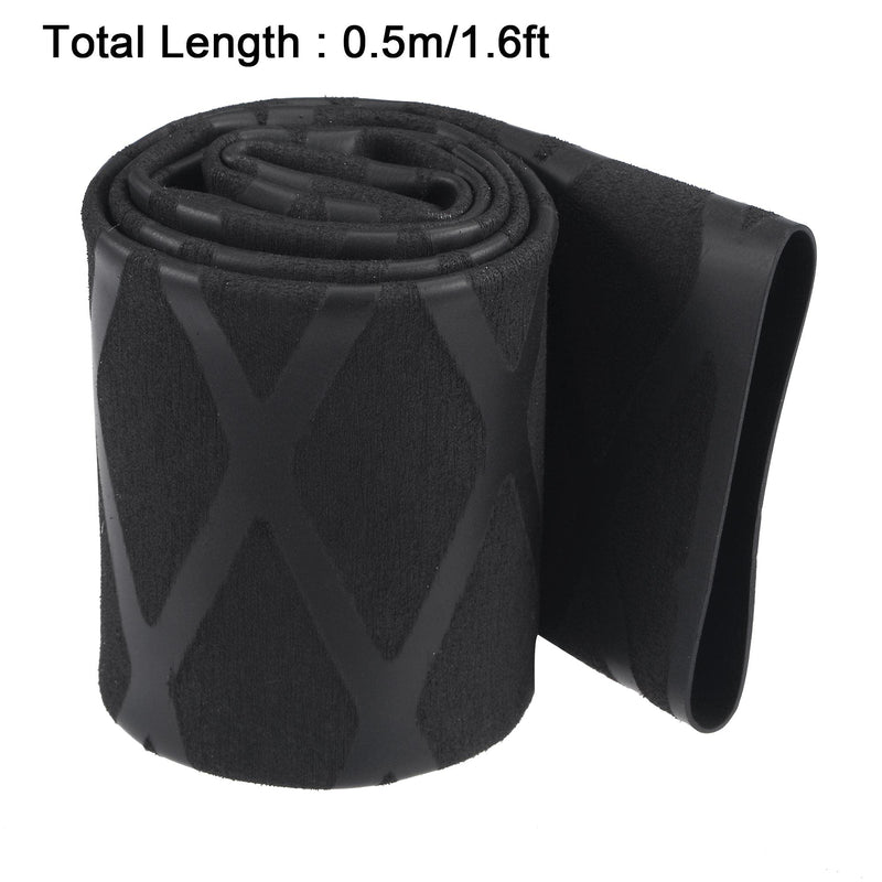 sourcing map Heat Shrink Tubing 30mm Diameter 49mm Flat 1.6ft 2:1 Ratio Black