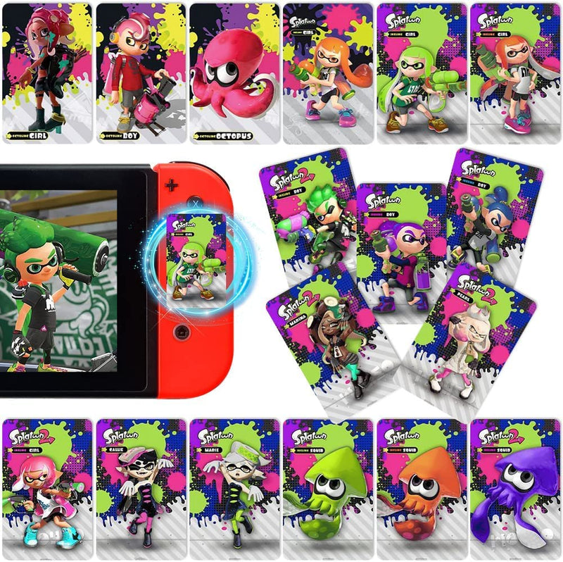 17pcs NFC Cards for Splatoon 3 and Splatoon 2 Mini Cards Compatible with Switch Wii U and New 3DS