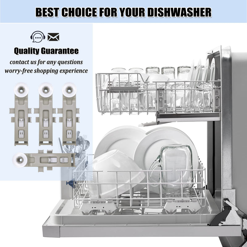 W10888592 Dishwasher Rack Wheels for Whirlpool Kenmore Maytag Dishwasher Upper Dishrack Roller Replacement Parts PS11769236 8575281 WP8575281 (4Pcs)