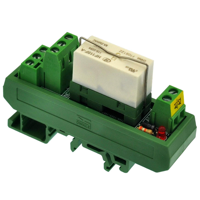 Electronics-Salon AC 115V Slim DIN Rail Mount 8Amp DPDT Power Relay Interface Module, 115VAC Relay Module RTE24615 115VAC