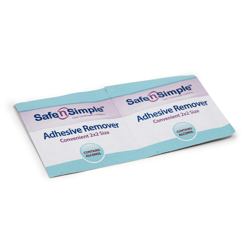Safe n' Simple Adhesive Remover Wipes, Large, Individually Wrapped Wipes, 50 Count (Pack of 1)
