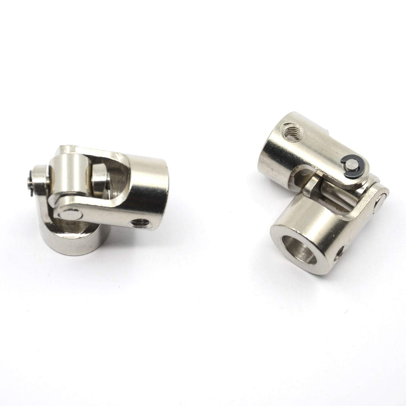 Befenybay 2 Pcs 6mm to 8mm Universal Joint Shaft Coupling with Screws for Motor 6-8mm Silver