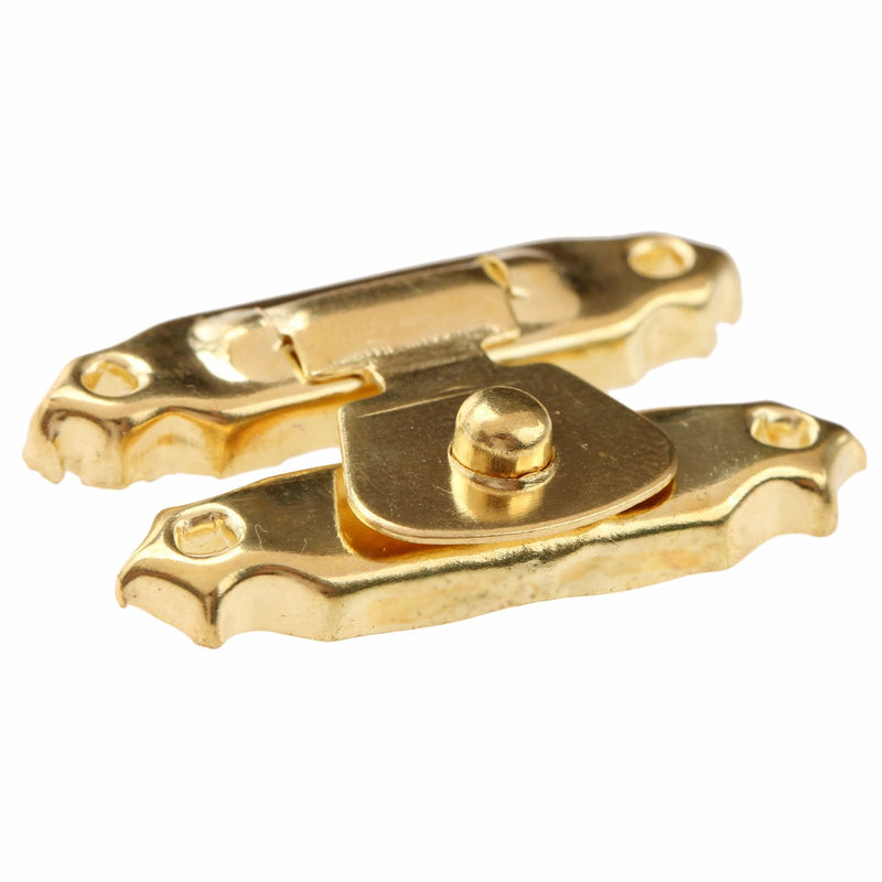 dophee 5 Pack Heavy-Duty Suitcase Latch Hasps, 26x16mm/1.02"x0.63" Gold Retro Decorative Cabinet Latch Hasps with Matchable Nails for Jewelry Box Wooden Case Trunks 10 Pieces