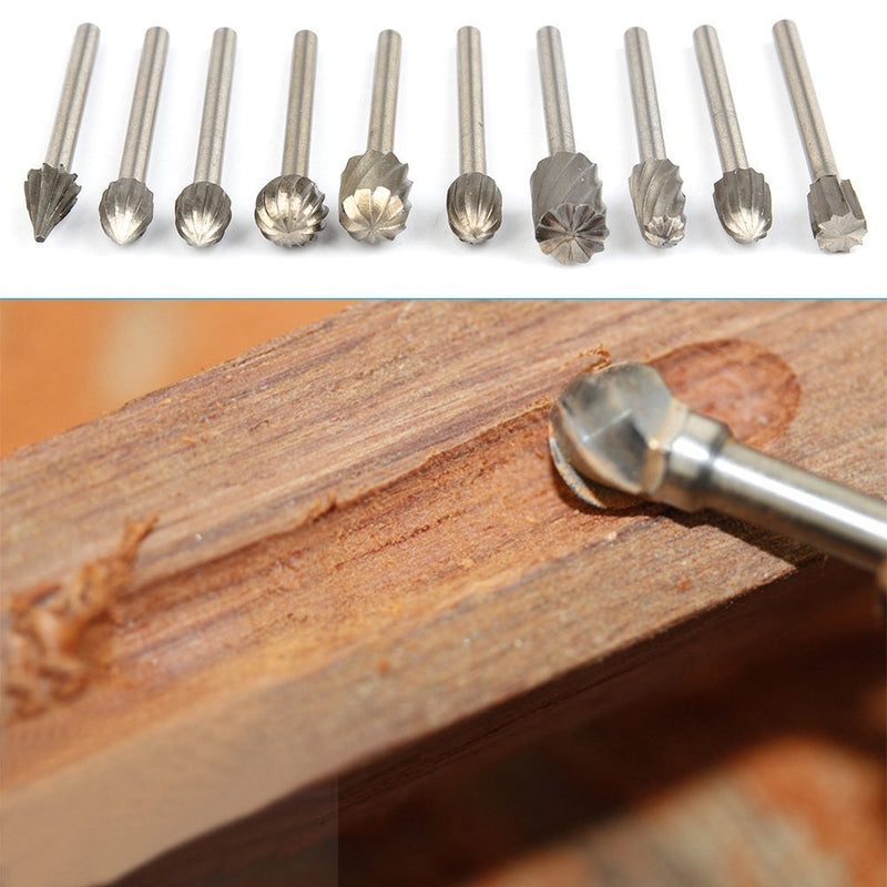 APLUS Milling Cutter Set of 20 HSS Rotary Cutters 1/8 Inch [3mm] Rotary Burr Ball Cutter Cylindrical Cutter Tenon Cutter Cone Cutter for DIY Grinding Polishing Multifunctional Tool Woodworking HSS Cutter Set of 20
