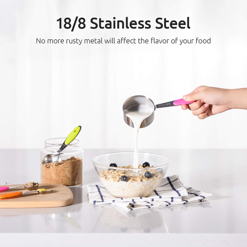 U-Taste 10 Piece Measuring Cups and Spoons Set in 18/8 Stainless Steel