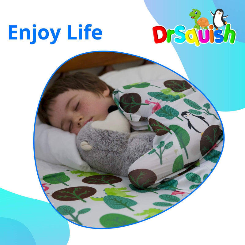 Dr Squish Large Sensory Bags - Body Wrap to Reduce Stress - Breathable Sensory Sack for Toddler Boys and Girls - Sensory Fabric for Calming Feeling (Green and White)