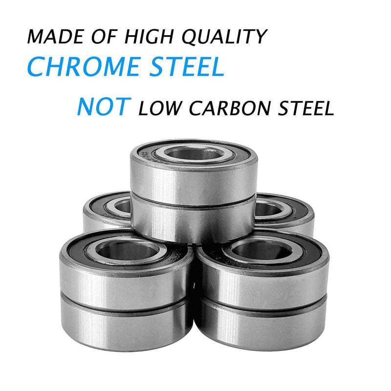 Donepart 626-2RS Ball Bearings - 6mm Bore ID, 19mm OD, 6mm Width Pre-Lubricated and ABEC3 High Speed Sealed Miniature Bearings (10 Pack) 626-2RS(6x19x6mm)
