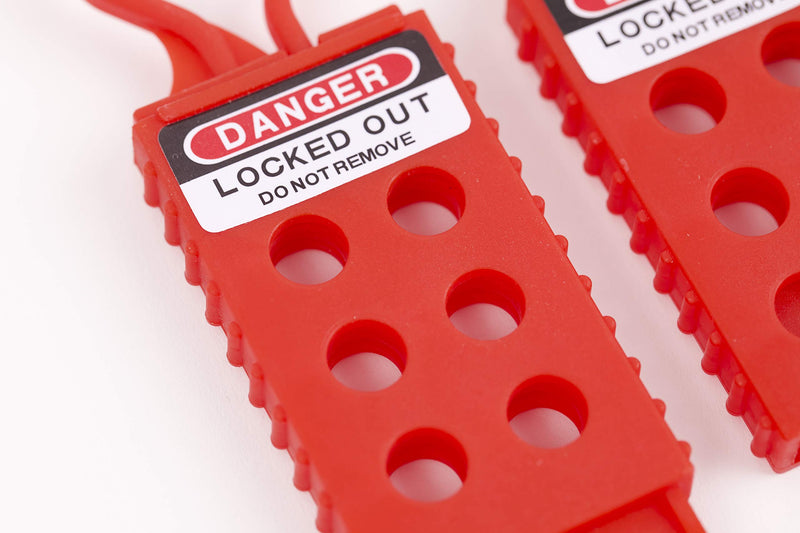 TRADESAFE Lock Out Tag Out Lock Hasp. 3 Pack Red Lockout Tagout Hasp. Non Conductive Plastic Nylon Padlock Hasp for Lock Out Devices. Loto Hasp for Lockout Safety Supply, Kits, and Stations