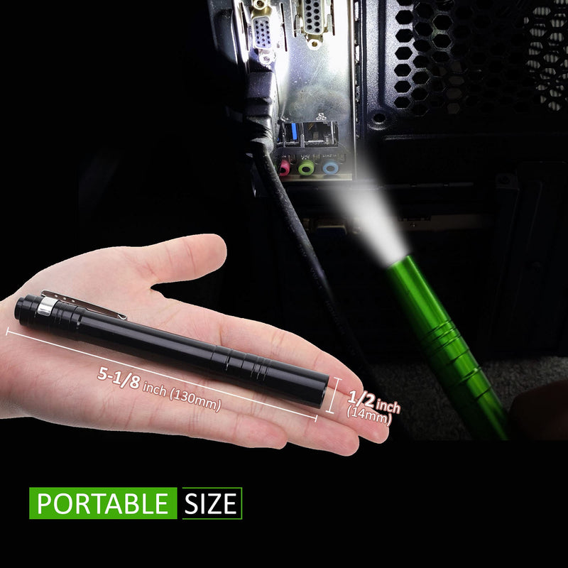 SEAMAGIC 15-Pack LED Penlight - Pocket Pen Light Flashlight with Clip, 30-Piece Dry Batteries Included, Perfect for Inspection, Repairing, Night Shift, Camping and Training Course