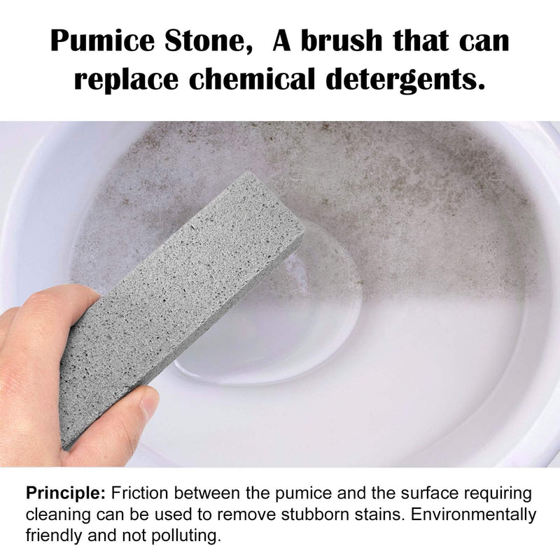 6 Pack Pumice Stone Toilet Bowl Clean Brush, Remove Toilet Bowl Hard Water Rings, Calcium Buildup and Rust Suitable for Cleaning Toilet, Bathroom, Kitchen Sink, Grill（Gray Gray
