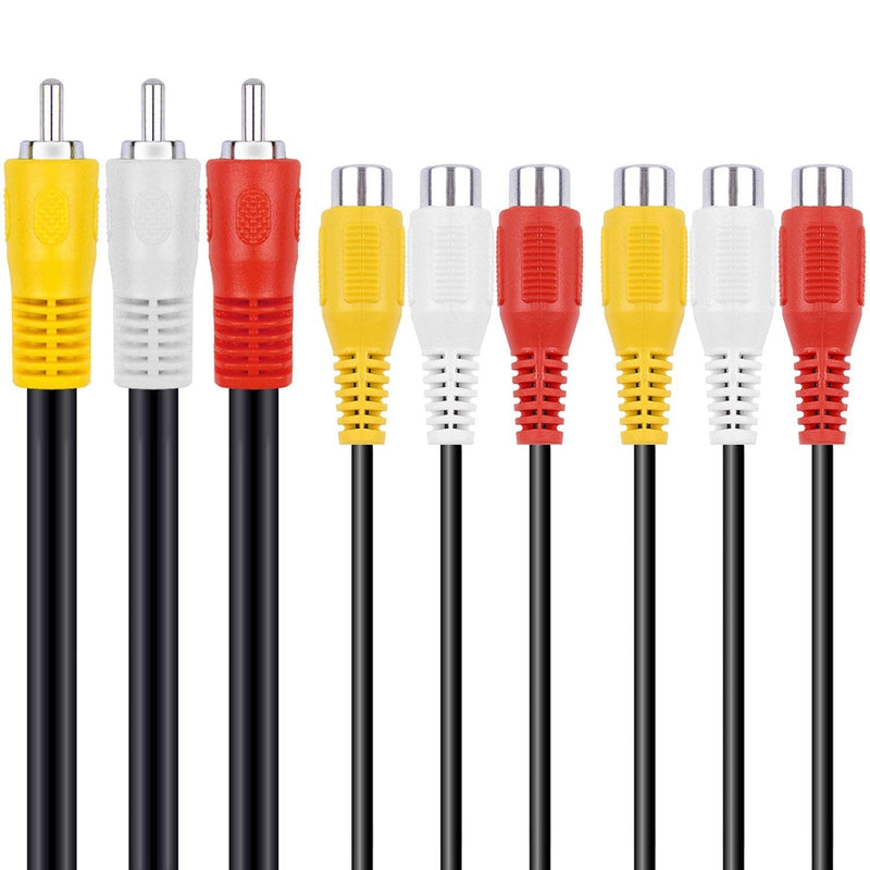 BronaGrand 3 RCA Male Jack to 6 RCA Female Plug Splitter Audio Video Av Adapter Cable 12inch 1FT