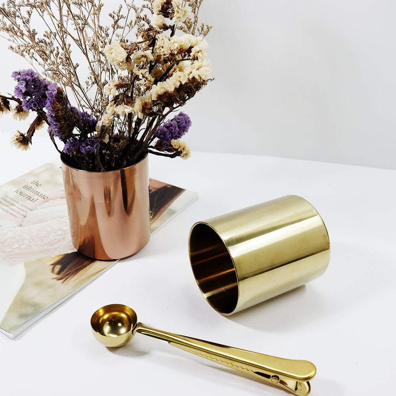 MultiBey Golden Pen Holder Simple Gold Mini Vase (Gold)