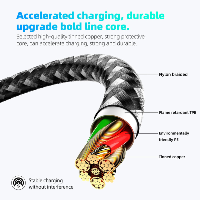 iPhone Charger [Apple MFi Certified] 3Pack 10FT Lightning Cable Fast Charging Nylon Braided iPhone Charger Cord Compatible with iPhone 13 12 11 Pro Max XR XS X 8 7 6 Plus SE and More