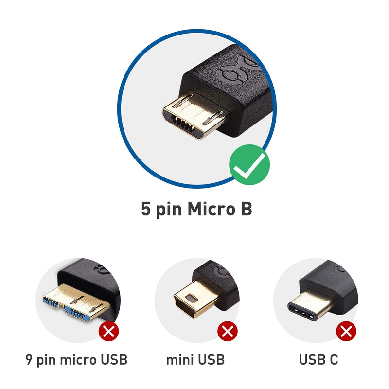 Cable Matters USB C to Micro USB Cable (Micro USB to USB-C Cable) with Braided Jacket 6.6 Feet in Black 6 Feet