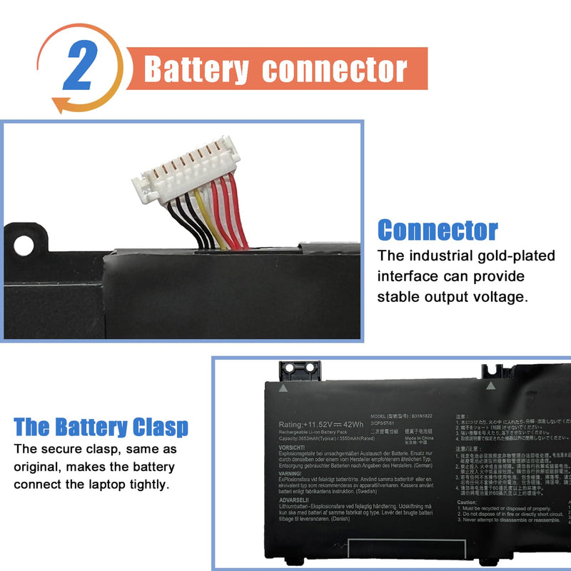 ASODI B31N1822 42Wh Laptop Battery Compatible with Asus ZenBook Flip 14 Q406 Q406D Q406DA UM462 UX462 UX462D UX462DA UM462DA UM462DA-AI012T UM462DA-AI023T UM462DA-AI017T UM462DA-AI037T AI028T 11.52V
