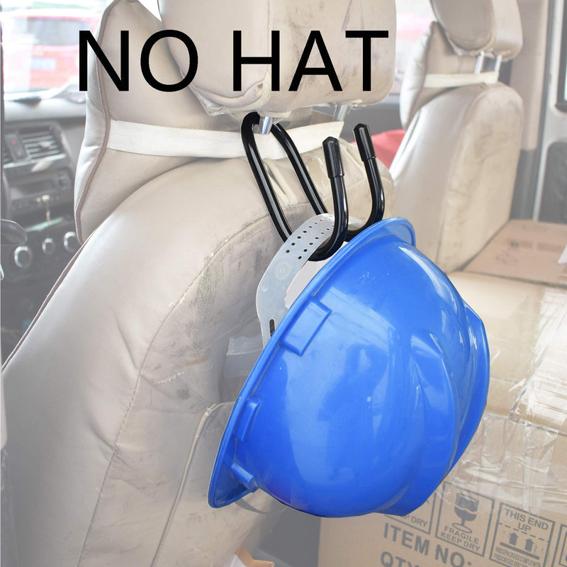 YYST Flexible Over The Seat Hard Hat Rack Holder Back Seat Hanger Headrest Hanger Headrest Hook (Black X 2 Pack) Black X 2 Pack