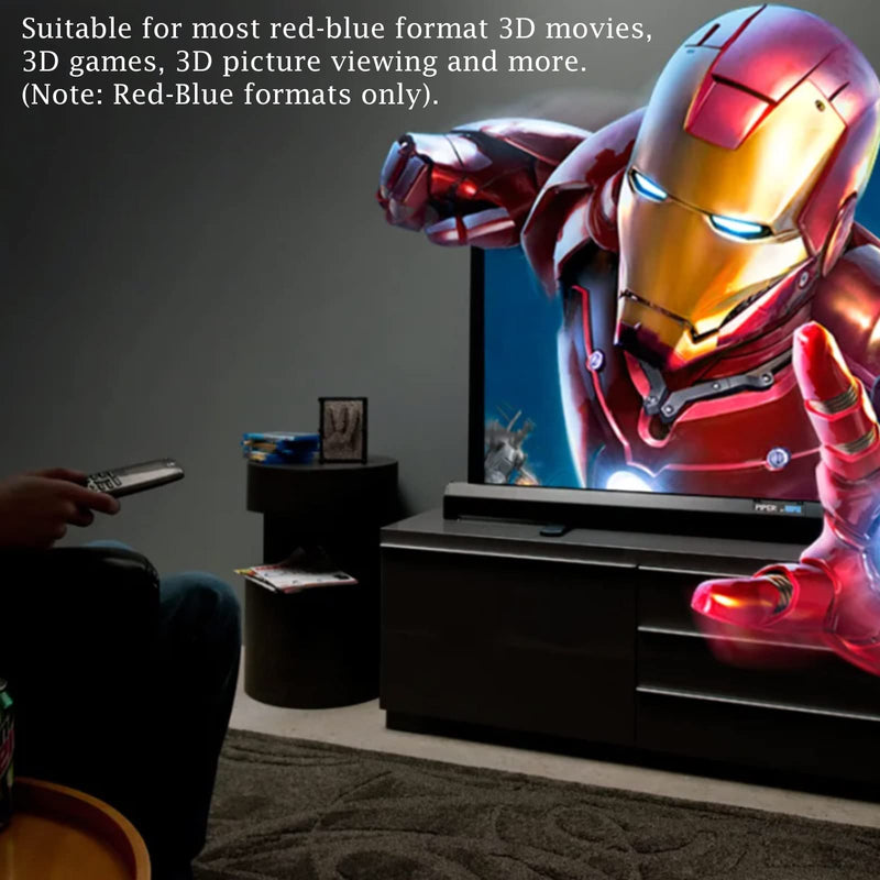 Red-Blue 3D Glasses, 3D Viewing Glasses for Viewing 3D Movies/Games and Pictures in Red-Blue Formats, Compatible with Ordinary Computer Monitors/TVs/Projectors Etc - Home Theater Glasses 4pcs Red-Blue 3D Glasses