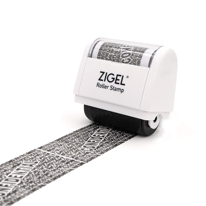 ZIGEL Identity Theft Protection Stamp - Roller Stamp with Two Replacement Ink Tubes Stamp w/ 2 Extra Ink Tubes