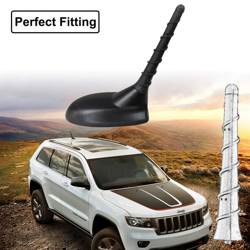BASIKER Short Antenna Compatible with Jeep Grand Cherokee Liberty Compass Dodge Durango Journey Avenger Dart Chrysler 200 Fiat 500 OEM 5091100AA | 4.5" Flexible Antenna Replacement | Strong Reception 4-1/2 Inch