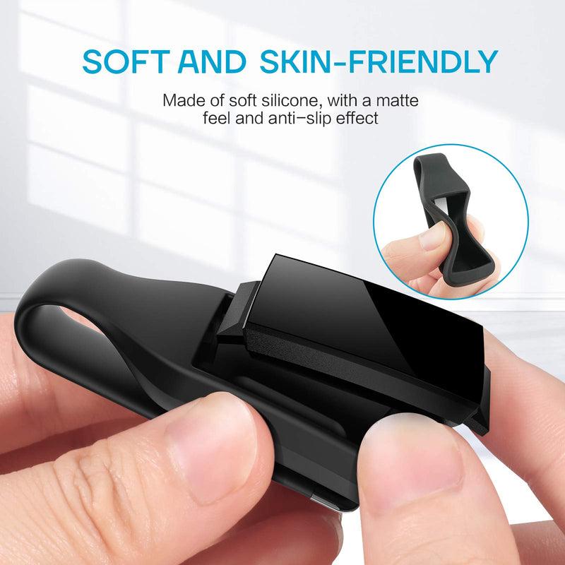 EEweca Clip Holder for Fitbit Charge 3/4 Silicone Case Accessory, Black
