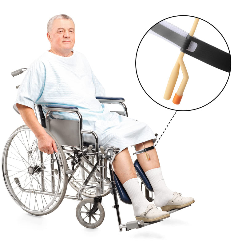 4 Pieces Catheter Supplies Foley Catheter Stabilization Device Holder Urinary Legband Leg Strap Tube Holder Anti Slip Anti Irritation Silicone Grip (Black) Black