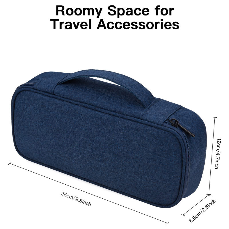 Electronics Organizer Travel Case, Carrying Pouch Bag for Travel Essentials, for Cable, Charging Cord, External Hard Drive, Portable Power Bank (Navy Blue) Large Navy Blue-L