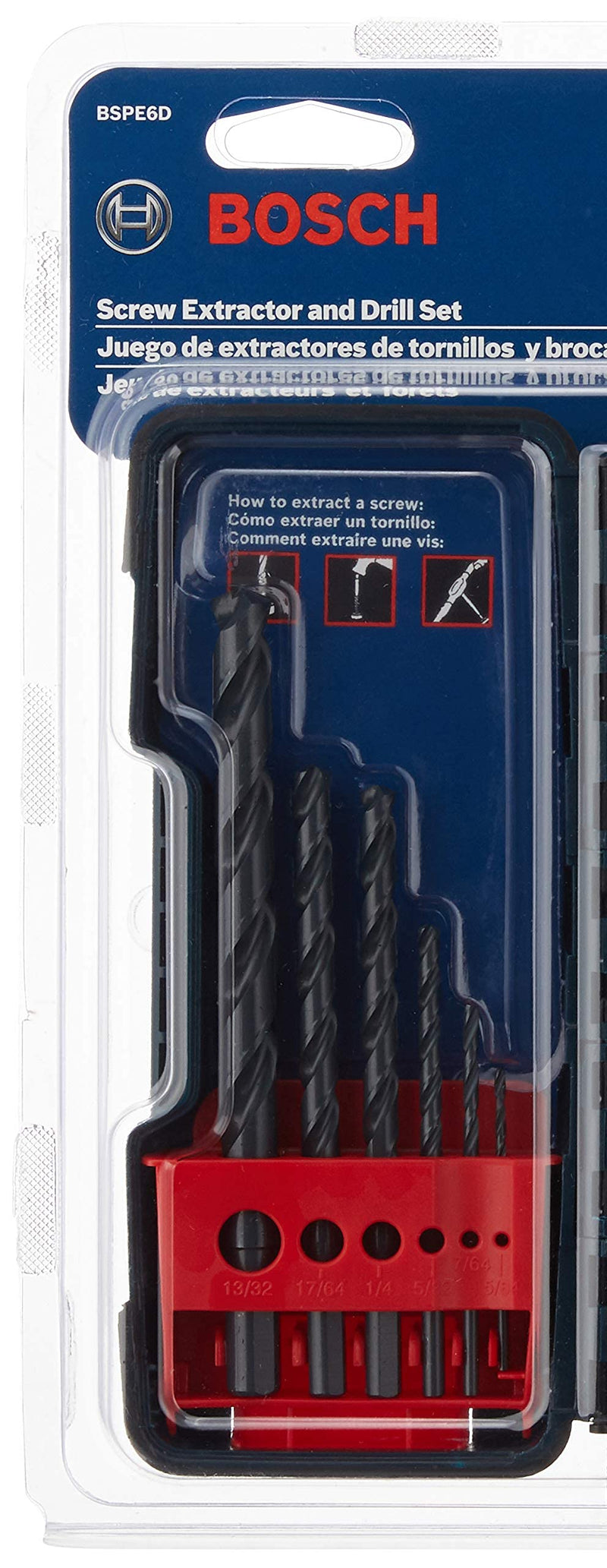 BOSCH BSPE6D 12Piece Steel Spiral Flute Screw Extractor Set