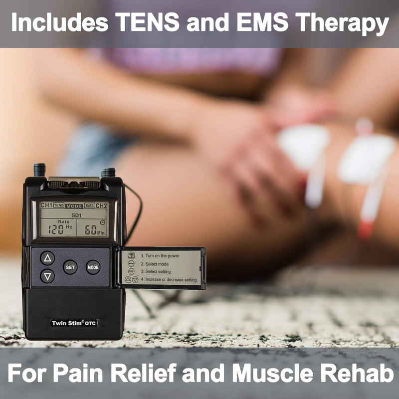 Roscoe Medical TENS Unit and EMS Muscle Stimulator - OTC TENS Machine for Back Pain Relief, Lower Back Pain Relief, Neck Pain, or Sciatica Pain Relief, Clinical Strength Stim Machine