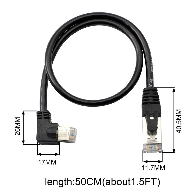 Cat5 Ethernet Cable,RJ45 Male to Male 90 Degree Internet Network LAN Cable Patch Cord for PC, Router, Modem, Printer, Xbox, PS4-1.5FT (Angle Left) Angle Left