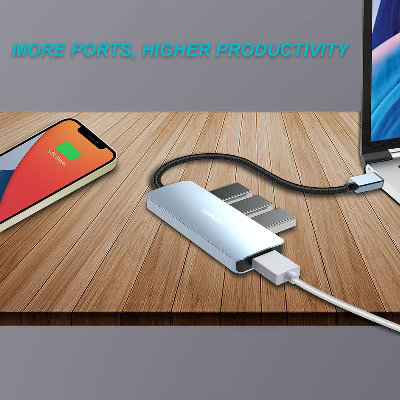 4-Port USB 3.0 Hub, Benfei Ultra-Slim USB 3.0 Hub Compatible for MacBook, Mac Pro, Mac Mini, iMac, Surface Pro, XPS, PC, Flash Drive, Mobile HDD