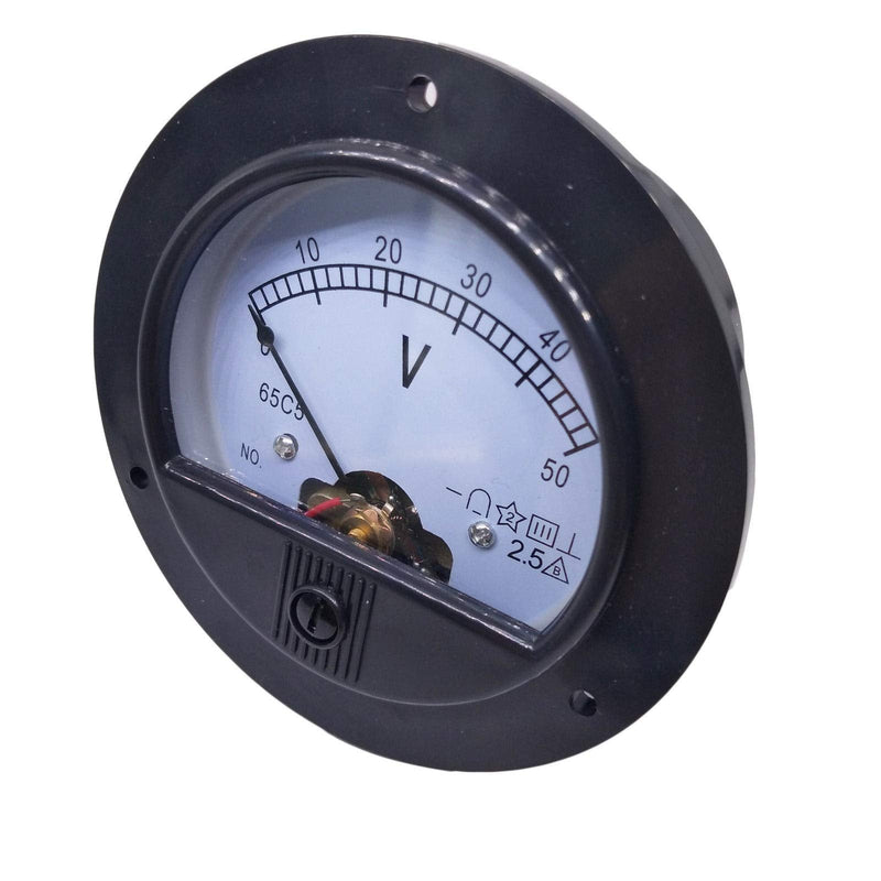DC 0~50V Round Analog Volt Pointer Needle Panel Meter Voltmeter