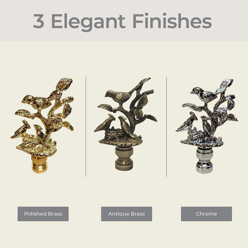 Royal Designs, Inc. Nesting Bird Design Lamp Finial (Antique Brass - 2) Antique Brass - 2