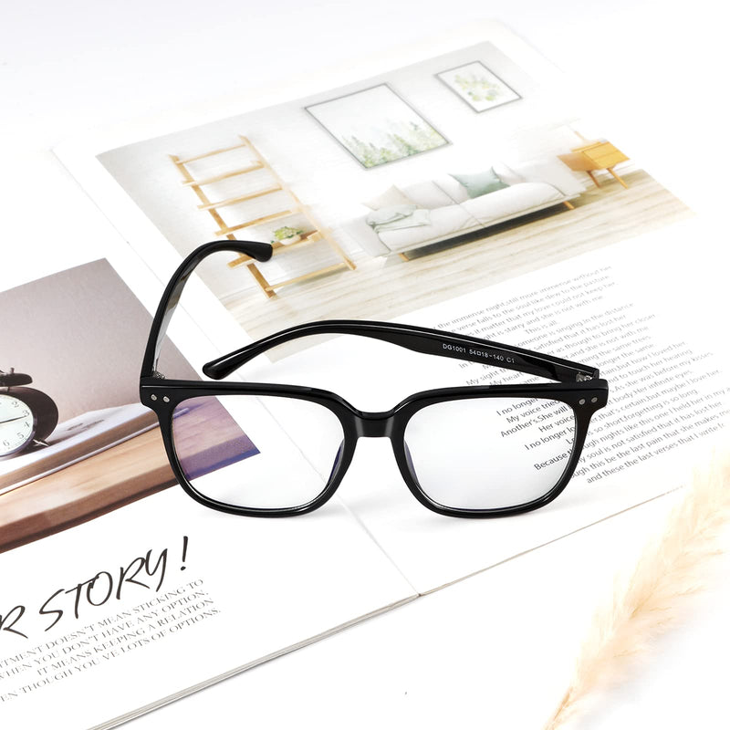 Oversized Blue Light Blocking Glasses for Women Reading Computer Gaming Protection Eye(Bright Black) Bright black