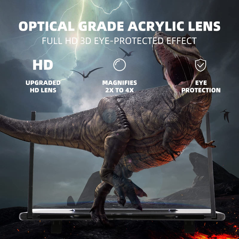 Screen Magnifier for Cell Phone, 14" Phone Magnifying Screen 2022 Upgraded HD 3D Phone Screen Amplifier Phone Stand with Screen Enlarger Compatible with All Smartphones for Movies Videos Gaming 14 Inch