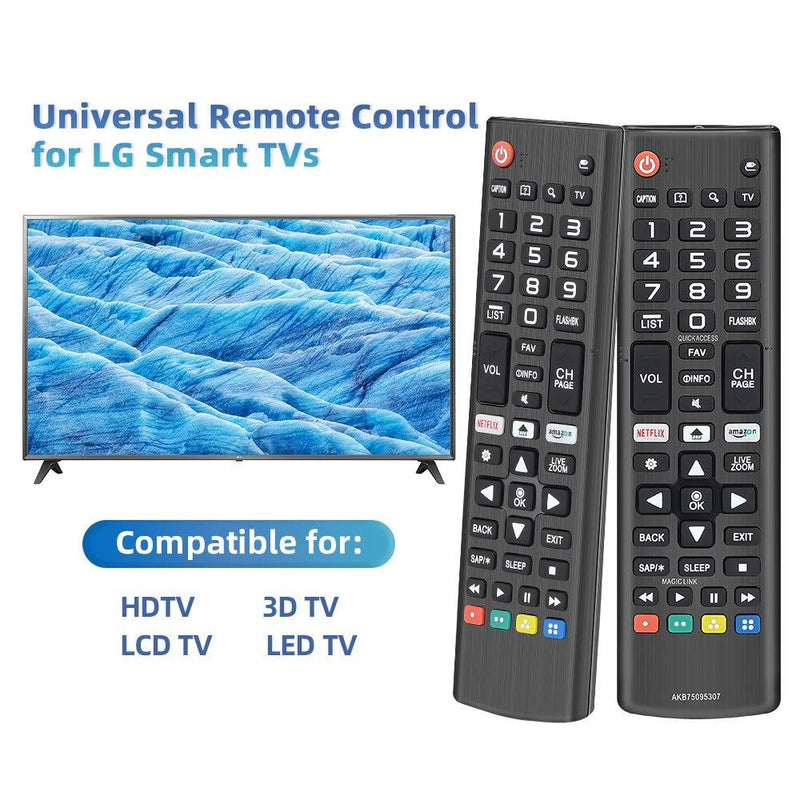 Gvirtue AKB75095307 Universal Remote Control Compatible for All LG TV Remote All LG LED OLED LCD UHD HDTV Plasma Magic Webos 3D 4K UHD HDR NanoCell Smart TV Models
